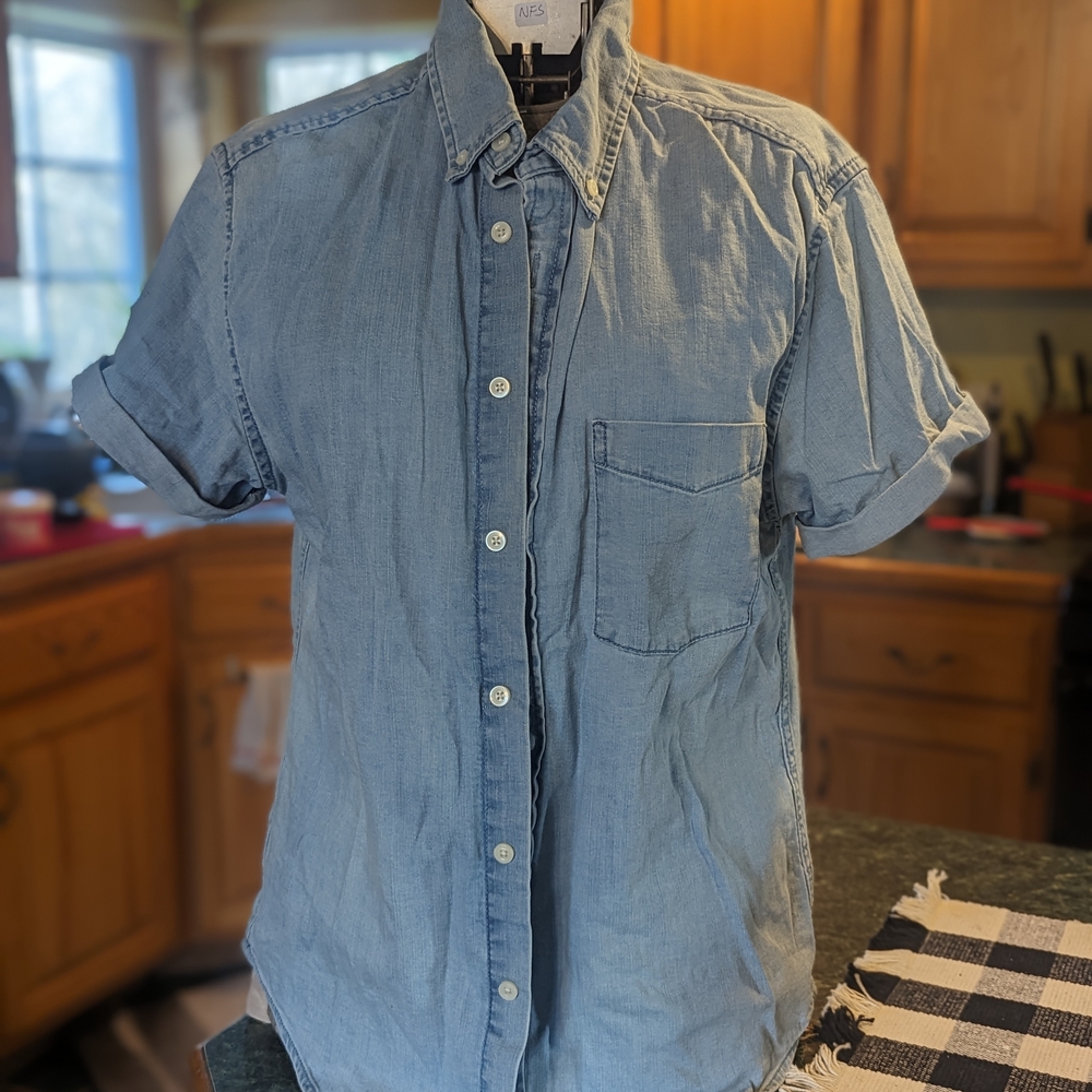 Men's Blue Denim Shirt Goodfellow&Co